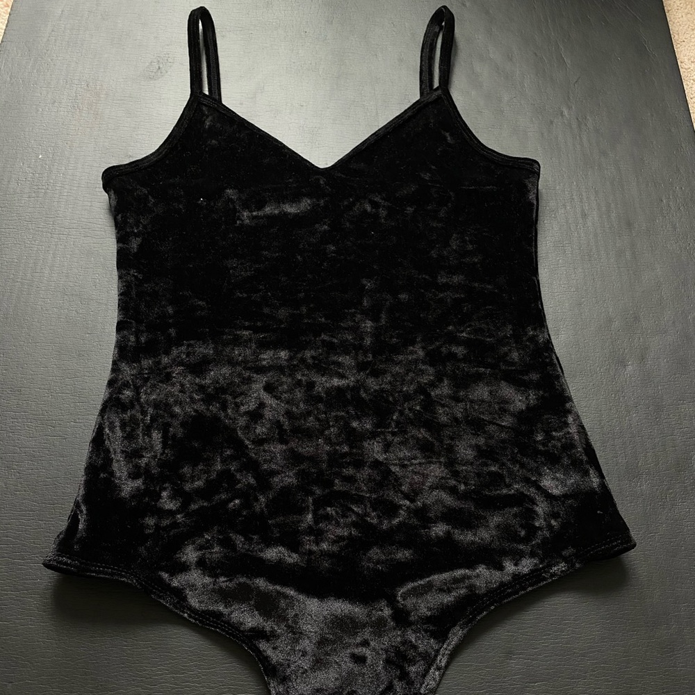 Black Velour Bodysuit